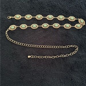 Faux concha belt with costume turquoise.